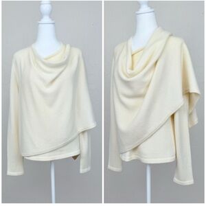 Vintage cashmere cream wrap sweater